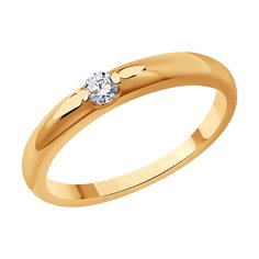 Кольцо из красного золота р. 17 SOKOLOV 1012467, бриллиант