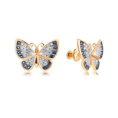 Серьги пусеты из серебра VALTERA 118429, фианит