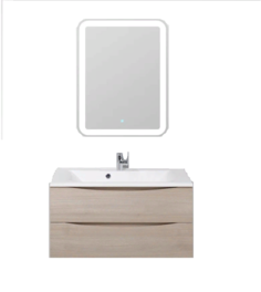 MARINO База под раковину подвесная с двумя выкатными ящиками, Rovere Grigio, 900x450x500, Bel Bagno