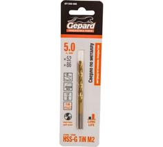 Сверло спиральное по металлу 5x52x86 мм, HSS TIN Gepard GP1350-086 Gepard.