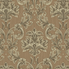 Обои AdaWall Ephes 6808-4 Винил на флизелине (1,06*10) Коричневый, Дамаск