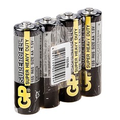 Батарейка солевая GP Supercell Super Heavy Duty, AA, R6-4S, 1.5В, спайка, 4 шт.(3 шт.)