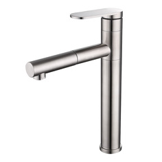 Смеситель для кухни MELANA-F610303 Stello нерж.сталь, однорычажный, сатин, литой излив