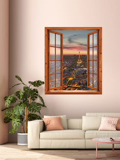 Фотообои бумажные Postermarket WM-346 Окно в Париж 119*140 см