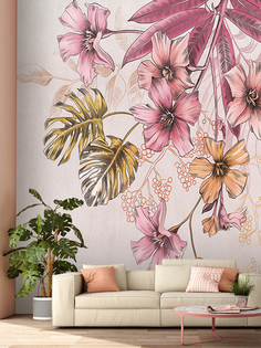 Фотообои бумажные Postermarket WM-334 Розовые цветы 400х270 см
