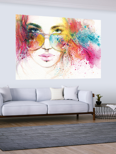 Фотообои бумажные Postermarket WM-113 Девушка в очках 180*119 см