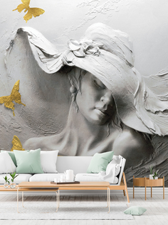 Фотообои бумажные Postermarket WM-203 Барельеф девушка 300*260 см