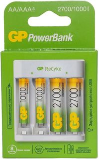 Зарядное устройство GP Rechargeable Е411/75AAAHCCS-2CR1 AA/AAA NiMH 750mAh (4шт)