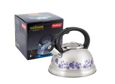 MALLONY Чайник из нерж. стали MAL-0417B с рисунком, меняющим цвет (3,0 литра, со свистком, Aqua Pro