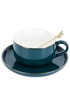 NOUVELLE HOME Чайный набор 8пр. с ложками Royal line. Emerald (4 персоны) v=350мл. (подаро