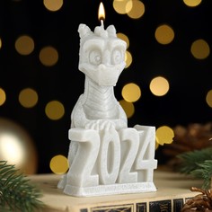 Свеча декоративная "Дракон 2024", 8,1х6,3х10,5 см, рустик No Brand