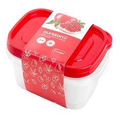 Посуда из пластика OURSSON CP1784S/RD набор контейнеров прямоуг.0,85л. Kelli