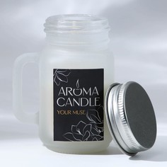 Свеча в матовой банке "Your muse" , аромат карамель, 7 х 5,5 х 4 см No Brand