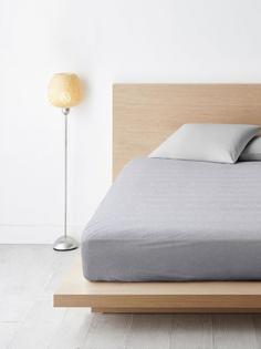 Простыня на резинке из бязи, "Ночь Нежна" "Восточные пряности серая"; 120 х 200