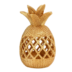 Сувенир полистоун "Вязанный ананас" золото 10,5х10,5х18 см No Brand