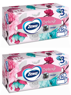 Салфетки косметические Zewa deluxe дизайн 90шт 2 упаковки