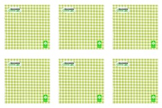 Салфетки бумажные Bulgaree green клетка зеленая 3 слоя 33х33см 20шт/уп 6 уп