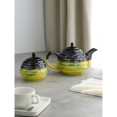 Керамика ручной работы Чайная пара "Лоза", чайник 1.3 л, сахарница 0.6 л, керамика