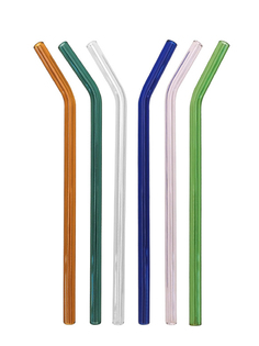 Набор трубочек URM для напитков и коктейлей ершик стекло 6 шт разноцветные