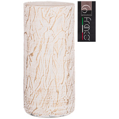 Ваза Franco Cilindro Tailor gold white 26х12см стекло 316-1707_