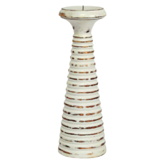 Подсвечник Jepara Nirmala белый деревянный 36 см