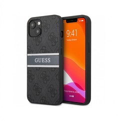 Чехол CG Mobile Guess PU 4G Stripe printed logo Hard для iPhone 14 Plus, Серый