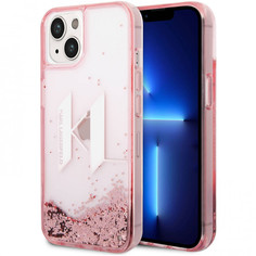 Чехол CG Mobile Karl Lagerfeld Liquid glitter Big KL logo Hard для iPhone 14, Розовый