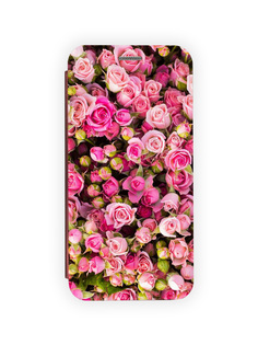 Чехол для Infinix Smart 6 Plus с магнитом, бордовый с принтом РОЗОВЫЕ РОЗЫ Zibelino