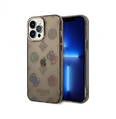 Чехол Guess PC/TPU Peony glitter Electroplated camera Hard для iPhone 14 Pro Max, Черный