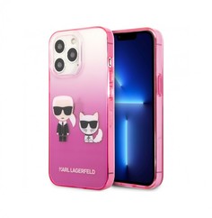 Чехол Karl Lagerfeld PC/TPU Karl & Choupette Hard для iPhone 13 Pro, Розовый градиент