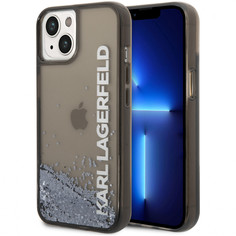 Чехол cg mobile karl lagerfeld liquid glitter elongated logo для iphone 14, черный