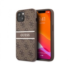 Чехол CG Mobile Guess PU 4G Stripe printed logo Hard для iPhone 14 Plus, Коричневый
