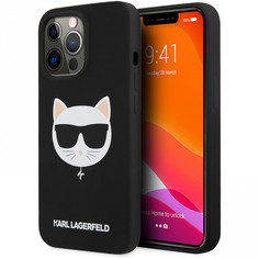 Чехол karl lagerfeld liquid silicone choupette magsafe для iphone 13 pro max, черный