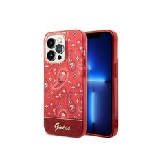 Чехол Guess PC/TPU Paisley Electoplated camera Hard для iPhone 14 Pro Max, Красный