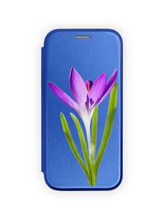 Чехол для Samsung A34 5G с магнитом, синий с принтом ВЕСЕННИЙ КРОКУС Zibelino