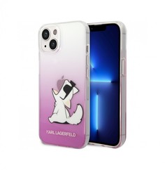 Чехол CG Mobile Karl Lagerfeld PC/TPU Choupette Fun Hard для iPhone 14, Розовый градиент