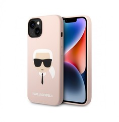 Чехол Karl Lagerfeld Liquid silicone Karls Head Hard для iPhone 14 Plus, Розовый