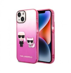 Чехол Karl Lagerfeld PC/TPU Karl & Choupette Hard для iPhone 14, Розовый градиент
