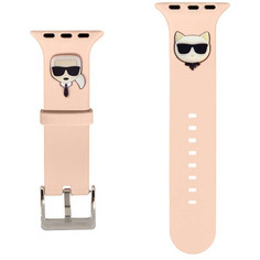 Чехол Karl Lagerfeld Silicone Karl and Choupette heads Apple Watch 41/40/38 мм Розовый