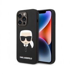 Чехол Karl Lagerfeld Liquid silicone Karls Head Hard для iPhone 14 Pro, Черный