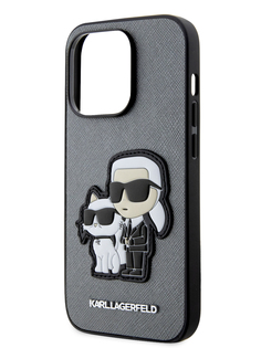 Чехол Karl Lagerfeld для iPhone 14 Pro из экокожи Silver