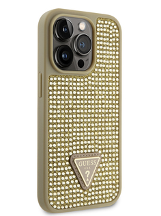 Чехол Guess для iPhone 14 Pro со стразами Gold