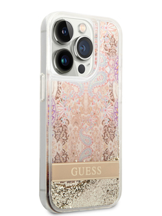 Чехол Guess для iPhone 14 Pro с жидкими блестками Gold