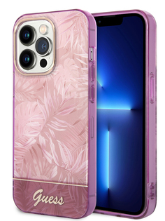 Чехол Guess для iPhone 14 Pro Max с принтом Pink