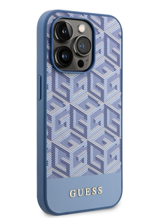 Чехол Guess для iPhone 14 Pro с MagSafe cube, Blue
