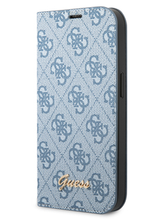 Чехол Guess для iPhone 14 Pro Max Booktype с карманом для карт, синий