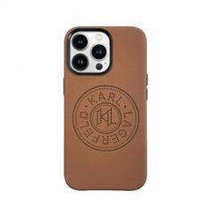 Чехол Lagerfeld PU Perforated round logo and metal buttons iPhone 14 Pro Max, Коричневый