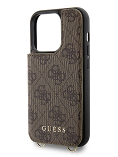 Чехол Guess для iPhone 14 Pro с ремешком Brown