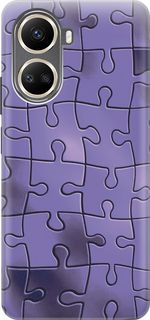 Силиконовый чехол на Huawei nova 10 SE с принтом "Фиолетовый пазл" Gosso Cases