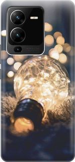 Силиконовый чехол на Vivo V25 Pro 5G с принтом "Гирлянда в лампочке" Gosso Cases